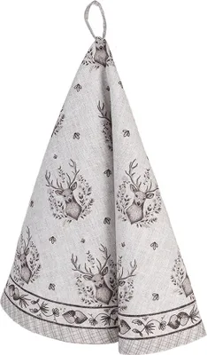 Produktbild von Clayre & Eef Geschirrtuch Ø 80 cm Beige Baumwolle Hirsch