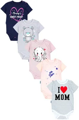 Produktbild von TupTam Unisex Baby Kurzarm Body mit Aufdruck Spruch 5er Pack, Farbe: Mädchen, Größe: 98