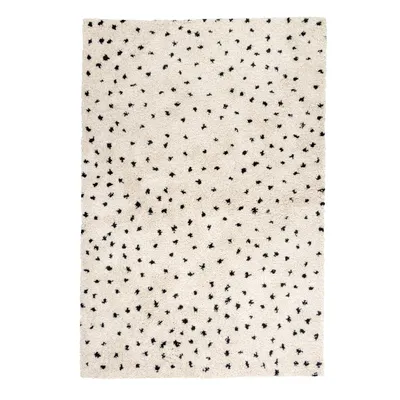 Produktbild von Volero - Teppich Hochflor - Grand Dots Creme Schwarz - 120x170 cm - Wohnzimmer, Esszimmer, Schlafzimmer - Industrielle, Modern, Skandinavisch
