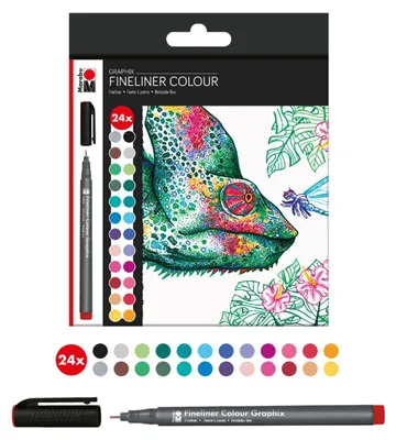 Productafbeelding van Marabu 146000000104, Fineliner COLOUR GRAPHIX "HYPNOTIZE", kartonnen doos met 24 stuks