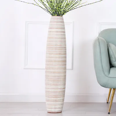 Produktbild von Leewadee Bodenvase 85 cm - Hohe Polyresin Deko für Pampasgras
