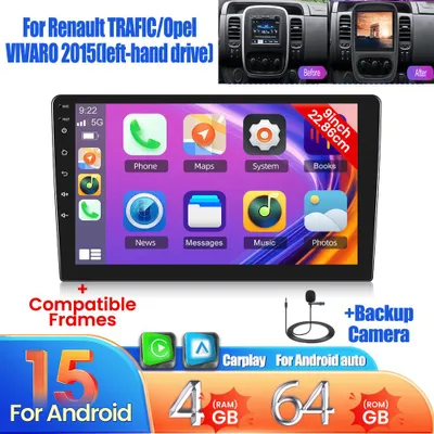 Produktbild von 9-Zoll Android 15 Autoradio – Doppel-DIN-Navigation – Kabelloses CarPlay – Android Auto – Autoradio mit WLAN