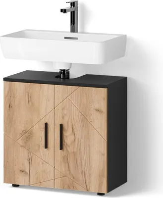 Produktbild von Waschbeckenunterschrank Livinity Ronco Goldkraft Eiche/Anthrazit 60 x 59 cm, Model 52646
