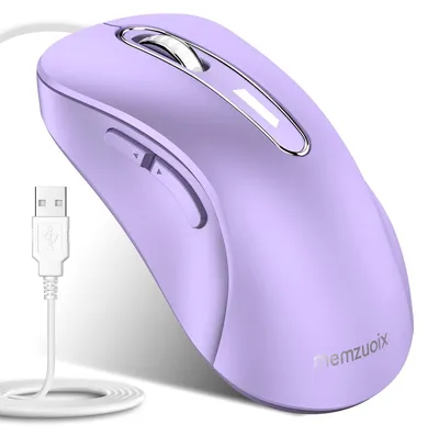 Obrázok produktu pre Optická USB myš s káblom, 5 tlačidiel, rozlíšenie 1400 DPI, dĺžka kábla 150 cm, farba: levanduľa