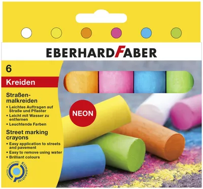 Obrázok produktu pre Eberhard Faber 526505 Pouličné pastelky neónové - 6 rôznych farieb, kartónová škatuľka