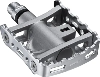 Productafbeelding van Shimano M324 SPD pedalen met enkelzijdige bevestigingsplaatjes SM-SH56 - Zilver