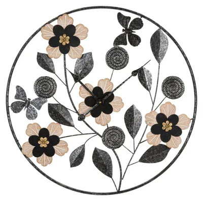 Image de Horloge murale Mauro Ferretti Divaker Ø 67x5,5 cm marron noir