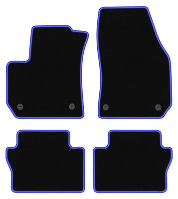 Produktbild von Fußmatten Automatten Velours Schwarz/Blau für Opel Zafira B 2005-2014 Set 4-tlg