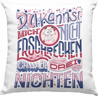 Produktbild von Trendation - Tante Geschenk Deko-Kissen mit Füllung 40x40 3 Nichten Geschenkidee von Nichten an Tante Lustiger Spruch für Tante (Blau)