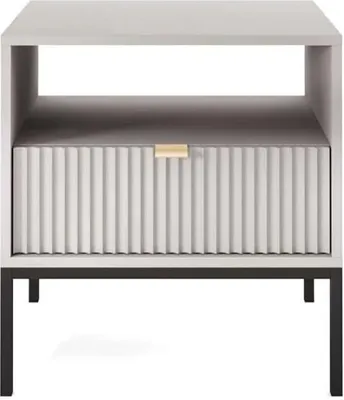 Immagine prodotto di Comodino Cassettiera lucida Comodino Tavolino Mobili Push To Open; grigio