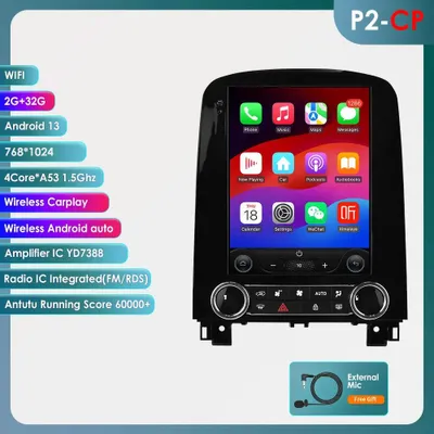 Image de Autoradio - Système multimédia - Autoradio compatible Carplay - GPS intégré - Autoradio 2DIN - Écran tactile de 9,7 pouces