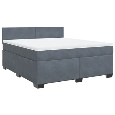 Produktbild von vidaXL Boxspringbett mit Matratze Dunkelgrau 180x200 cm Samt