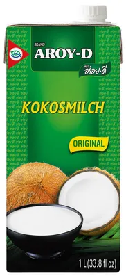 Obrázek produktu pro Kokosové mléko Aroy-D přírodní kokosové mléko na pečení a vaření 1000ml