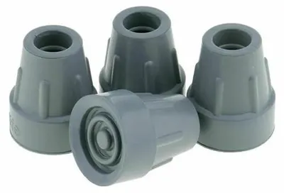 Zdjęcie produktu dla Zestaw nakładek ochronnych do rollatora i lasek, 4 sztuki, 22 mm, antypoślizgowe, czarne.