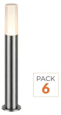 Image de Boîtier extérieur de 60 cm, 220 V, indice de protection IP65, couleur argent, pour ampoule E27 - Lot de 6