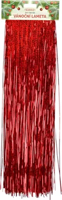 Produktbild von Weihnachtslametta rot 50x100 cm