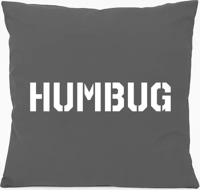 Produktbild von Huuraa Kissen Humbug Schriftzug 40x40cm mit Füllung Steel Grey Baumwolle Dekokissen Geschenkidee