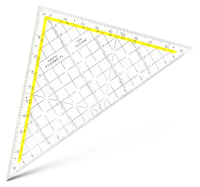 Produktbild von Aristo 1650/1 TZ-Dreieck (Hypotenuse 22,5 cm, Tuschenoppen, keine Facette, Plexi