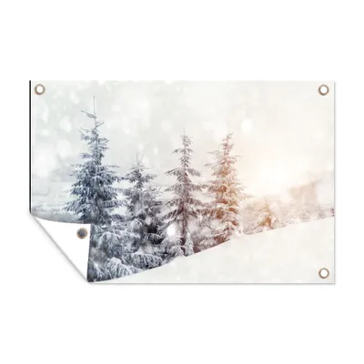 Obrázek produktu pro MuchoWow® Zahradní plakáty - Strom - Sníh - Zima - 60x90 cm - Zahradní dekorace