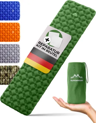 Obrázok produktu pre Kempingová podložka alpská hodnota, malá veľkosť balenia, ultraľahká vonkajšia, nafukovací matrac skladací pre kempovanie a vonkajšie Robustný 40D nylon nepremokavý