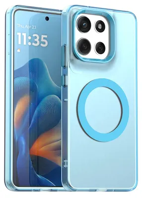 Produktbild von Magnetisch Hülle für Motorola Moto G86, Schlank Durchscheinend Matt Stoßfest Handyhülle Blau