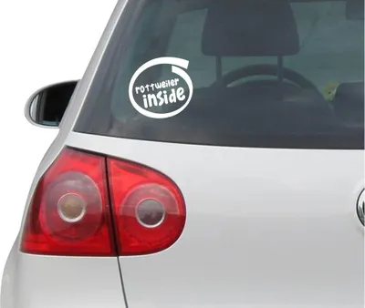Produktbild von Aufkleber / Autoaufkleber - JDM - Die cut - Rottweiler Inside Decal Auto Fenster Laptop Sticker - weiß - 93mmx88mm