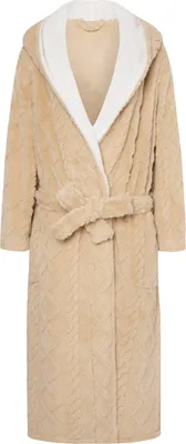 Produktbild von Winternachthemd für Paare, dicker Flanell, warm, verstellbarer Schnürgürtel, einfarbig, gedrehte Textur, Taschen, gute Wasseraufnahme, Damen-Homewear, Spa-Hotel-Bademantel