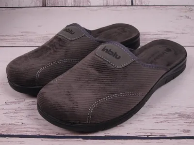 Produktbild von Herrenhausschuhe Slipper Inblu BG51-025 grau mit Lederdecksohle