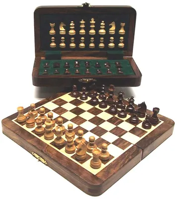 Produktbild von HOT Games Schachspiel magnetisch Akazie eingelegt 25x13cm klassisch