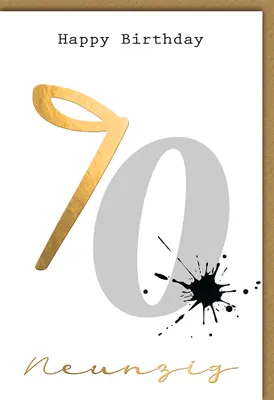 Produktbild von 90. Geburtstag - Glückwunschkarte im Format 11,5 x 17 cm - Tintenfleck