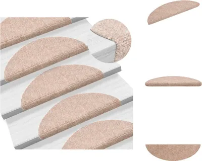 Immagine prodotto di vidaXL 15 pezzi tappetini autoadesivi per scale in pile agugliato 56x17x3cm marrone - Tappetini per gradini