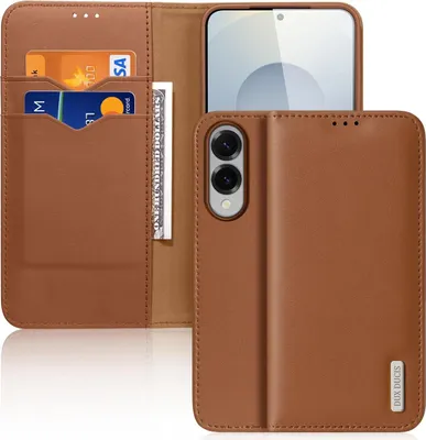 Immagine prodotto di Dux Ducis Hivo Custodia per Samsung Galaxy S25 Edge con patta e protezione Rfid - Marrone