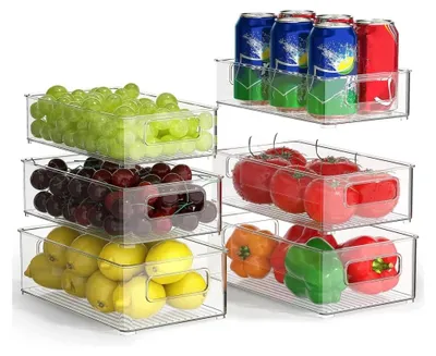 Produktbild von Kühlschrank-Organizer-Set – 6 durchsichtige Aufbewahrungsbehälter