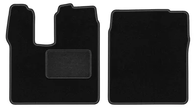 Produktbild von Velours-Fußmatten Vorne passend für MAN TGL (Lkw, Bj. 2005-) –  schwarz, passgenau, mit Befestigungen set 2 Stk. - STANDARD