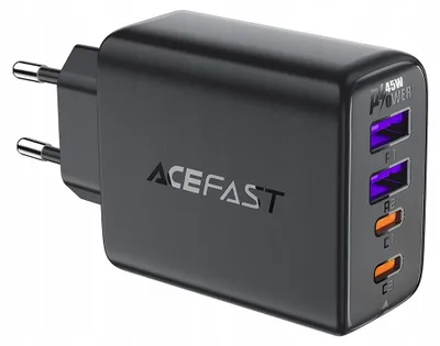 Immagine prodotto di Acefast Caricabatterie Pd 45W Gan 2Xusb-C + 2Xusb-A con 4 porte Nero