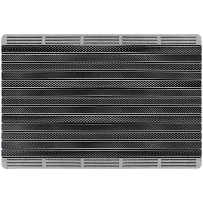 Produktbild von Premium Schmutzfangmatte Außen & Innen 60x90 cm – rutschfest, wetterfest – Aluminium-Look Silber