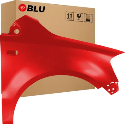 Immagine prodotto di BLU Parafango compatibile con VW Volkswagen Fox LY3D Destra Rot TornadoRot | 2005-2011 | Anteriore | Verniciato | Pronto per il montaggio | Acciaio