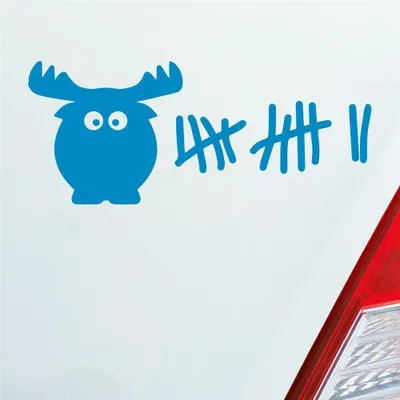 Produktbild von Auto Aufkleber Elch Liste Kills Drive Fast Strichliste 6x15 cm Hellblau Sticker Heckscheibenaufkleber