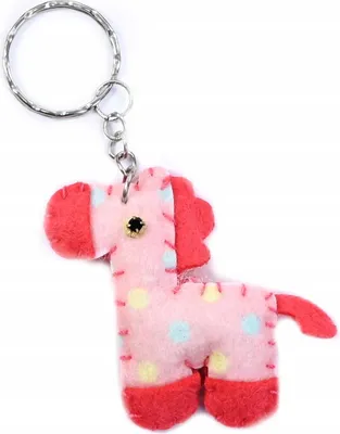 Produktbild von Weicher Pferde Schlüsselanhänger Rosa - Plüsch Anhänger für Tasche & Rucksack - Süßes Geschenk