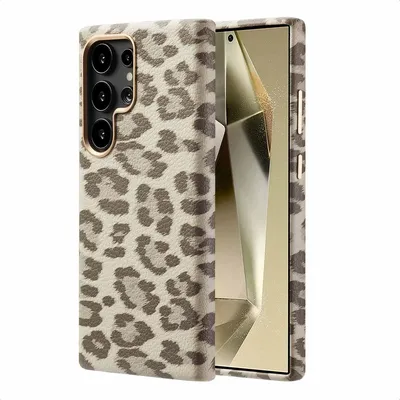 Produktbild von Selencia Sabi Backcover Leopardenmuster mit MagSafe Samsung Galaxy S24 Ultra - Soft Ivory