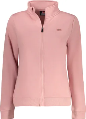 Produktbild von Damen Langarm-Sweatshirt Rosa mit Applikation und Reißverschluss