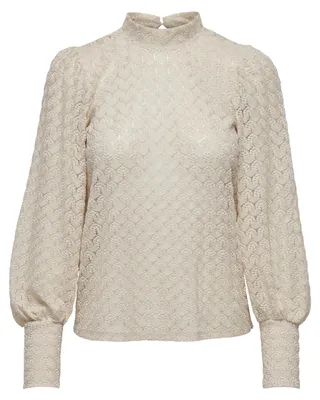 Produktbild von JDY Bluse hoch geschlossen Knopfleiste Spitzen-Detail Größe: L