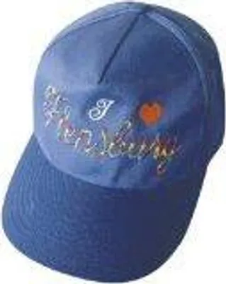 Produktbild von Baseballcap mit Einstickung - Regenbogenfarbe - I love Flensburg - 68001 blau