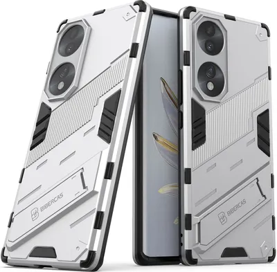 Produktbild von Armor Hülle für Honor 70, Hybrid PC TPU Bumper Stoßfestes Schutzhülle mit Standfunktion Orange