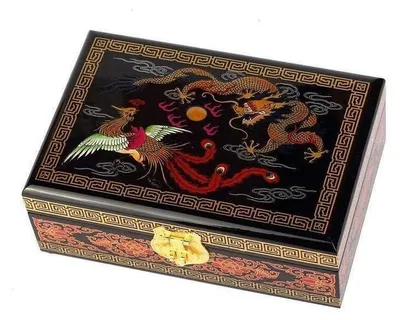Produktbild von Lackkästen mit Drachen- und Phönixmotiv