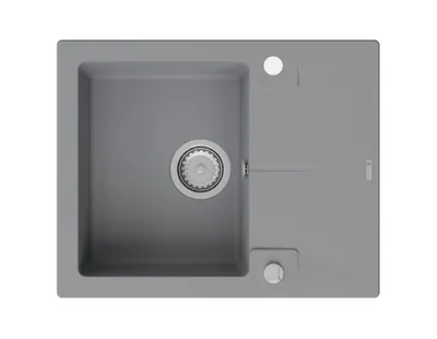 Produktbild von GRANMASTER Caro Spülbecken Küche - mit 1 Becken - Granitspüle mit Siphon Waschbecken Küche - Einbauspüle Arbeitsplatte Küchenspüle Spüle Titan