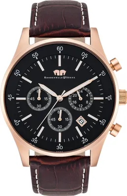 Produktbild von Rhodenwald   Söhne Armband-Uhr Goodwill Roségold Echtleder Dunkelbraun 10010073