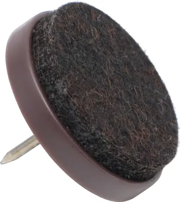 Produktbild von Adsamm® | 32 x Filzgleiter mit Nagel | Ø 28 mm | Braun | rund | Möbelgleiter mit Stift in von Adsamm®