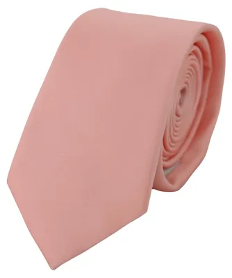 Produktbild von Fabio Farini - 1 Stück einfarbige Herren Schlips - Unicolor Krawatte in 6cm oder 8cm Breite Schmal (6cm), Altrosa perfekt als Geschenk