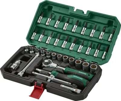 Produktbild von PARKSIDE® Steckschlüssel-Satz mit Schwenkkopf-Ratsche (Roto Set 37tlg.)